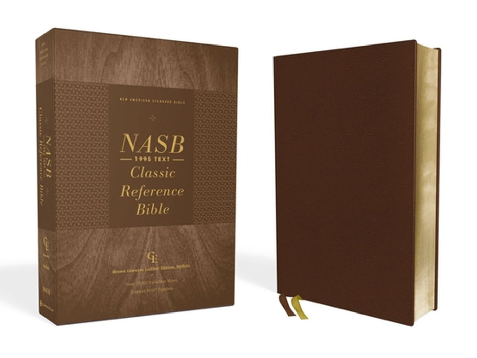 Nasb, Classic Reference Bible, Genuine Leather, Buffalo, Brown, Red Letter, 1995 Text, Comfort Print by Zondervan