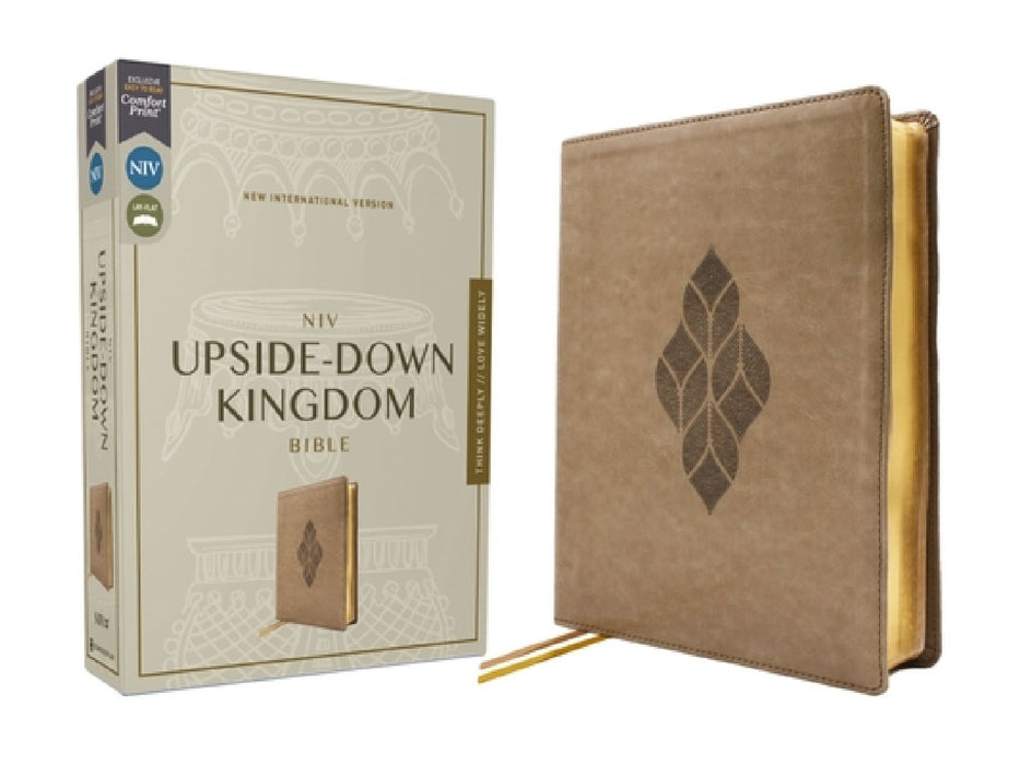 Niv, Upside-Down Kingdom Bible, Leathersoft, Brown, Comfort Print: Think Deeply // Love Widely