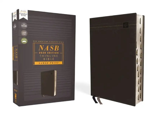 Nasb, Thinline Bible, Large Print, Leathersoft, Black, Red Letter Edition, 2020 Text, Thumb Indexed, Comfort Print by Zondervan