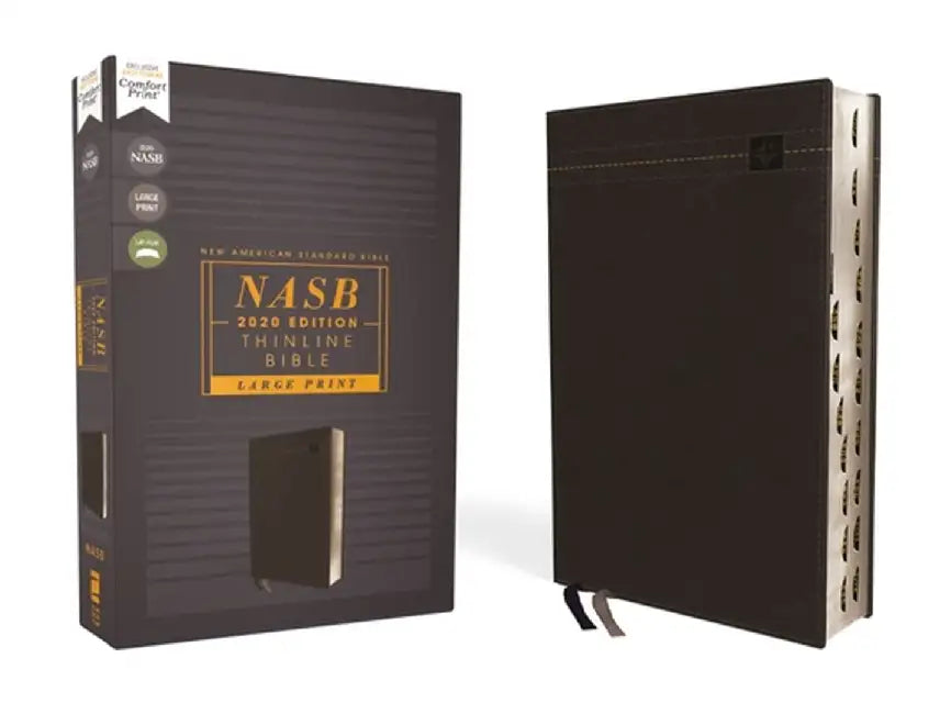 Nasb, Thinline Bible, Large Print, Leathersoft, Black, Red Letter Edition, 2020 Text, Thumb Indexed, Comfort Print by Zondervan