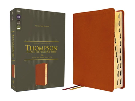 Esv, Thompson Chain-Reference Bible, Genuine Leather, Calfskin, Tan, Red Letter, Thumb Indexed by Frank Charles Thompson