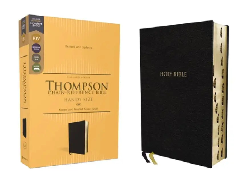 Kjv, Thompson Chain-Reference Bible, Handy Size, European Bonded Leather, Black, Red Letter, Thumb Indexed, Comfort Print by Frank Charles Thompson