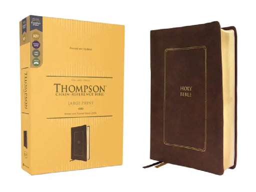 Kjv, Thompson Chain-Reference Bible, Large Print, Leathersoft, Brown, Red Letter, Comfort Print by Frank Charles Thompson