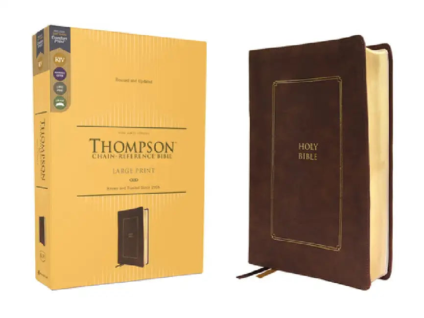 Kjv, Thompson Chain-Reference Bible, Large Print, Leathersoft, Brown, Red Letter, Comfort Print by Frank Charles Thompson
