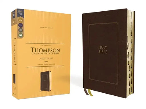 Kjv, Thompson Chain-Reference Bible, Large Print, Leathersoft, Brown, Red Letter, Thumb Indexed, Comfort Print by Frank Charles Thompson