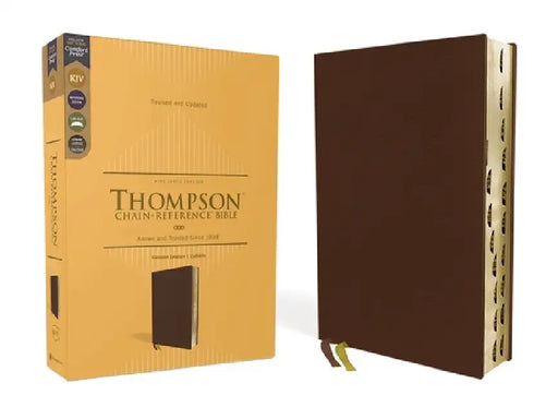 Kjv, Thompson Chain-Reference Bible, Genuine Leather, Calfskin, Brown, Art Gilded Edges, Red Letter, Thumb Indexed, Comfort Print by Frank Charles Thompson
