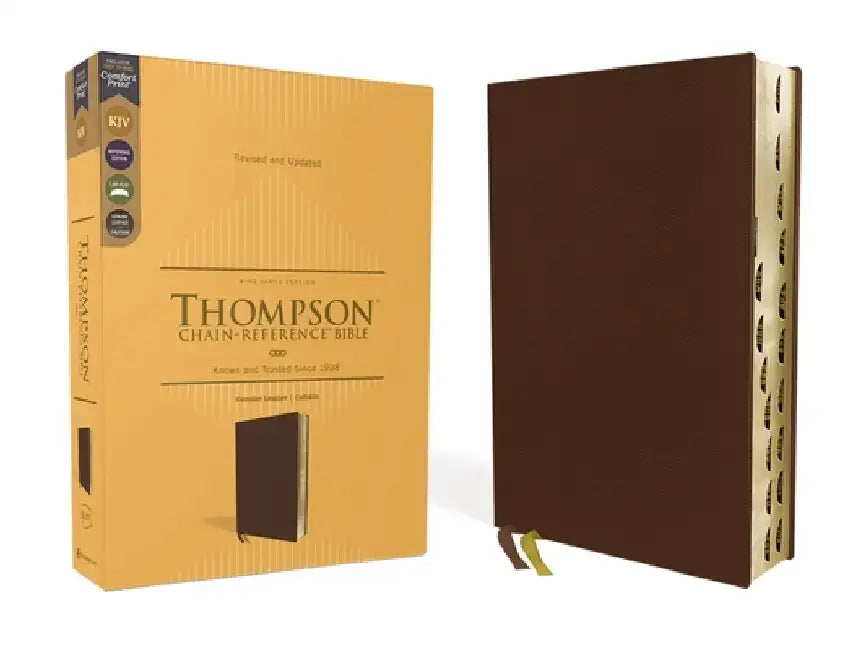 Kjv, Thompson Chain-Reference Bible, Genuine Leather, Calfskin, Brown, Art Gilded Edges, Red Letter, Thumb Indexed, Comfort Print by Frank Charles Thompson