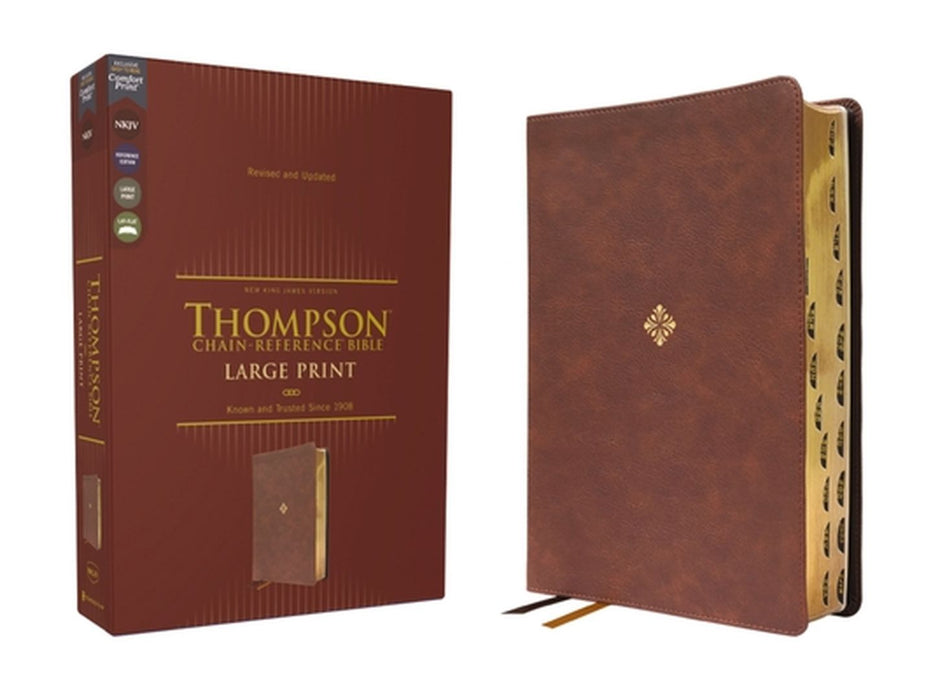 Nkjv, Thompson Chain-Reference Bible, Large Print, Leathersoft, Brown, Red Letter, Thumb Indexed, Comfort Print by Frank Charles Thompson