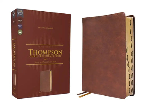 Nkjv, Thompson Chain-Reference Bible, Leathersoft, Brown, Red Letter, Thumb Indexed, Comfort Print by Frank Charles Thompson