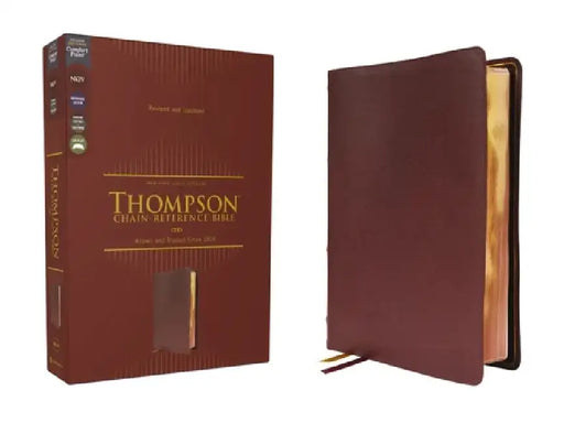 Nkjv, Thompson Chain-Reference Bible, Genuine Leather, Calfskin, Burgundy, Red Letter, Comfort Print by Frank Charles Thompson