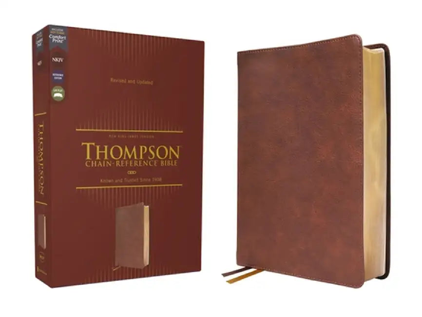 Nkjv, Thompson Chain-Reference Bible, Leathersoft, Brown, Red Letter, Comfort Print by Frank Charles Thompson