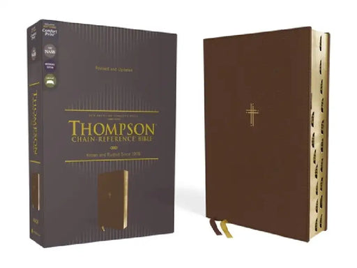 Nasb, Thompson Chain-Reference Bible, Leathersoft, Brown, 1995 Text, Red Letter, Thumb Indexed, Comfort Print by Frank Charles Thompson