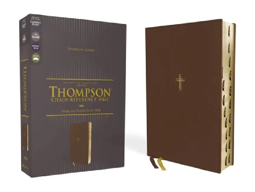Nasb, Thompson Chain-Reference Bible, Leathersoft, Brown, 1995 Text, Red Letter, Thumb Indexed, Comfort Print by Frank Charles Thompson