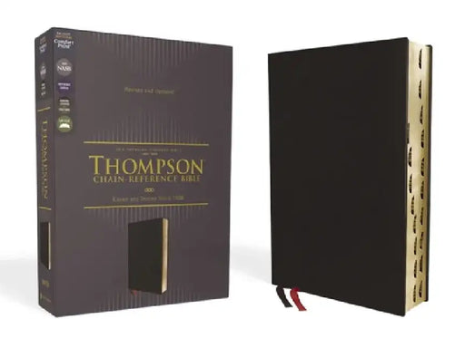 Nasb Thompson Chain-Reference Bible Genuine Leather Calfskin Black 1995 Text Red Letter by Thompson, Frank Charles