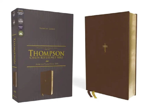 Nasb, Thompson Chain-Reference Bible, Leathersoft, Brown, 1995 Text, Red Letter, Comfort Print by Frank Charles Thompson