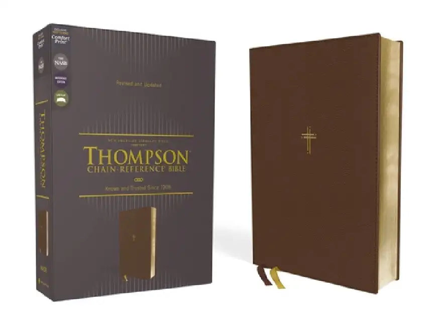 Nasb, Thompson Chain-Reference Bible, Leathersoft, Brown, 1995 Text, Red Letter, Comfort Print by Frank Charles Thompson