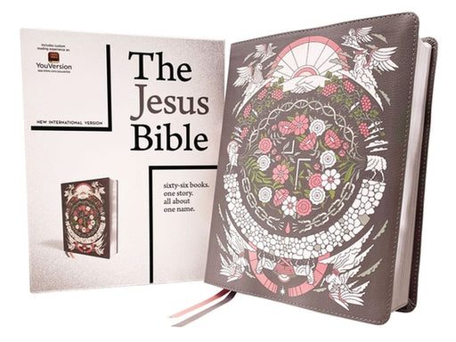 The Jesus Bible Artist Edition, Niv, Leathersoft, Gray Floral, Comfort Print by Passion