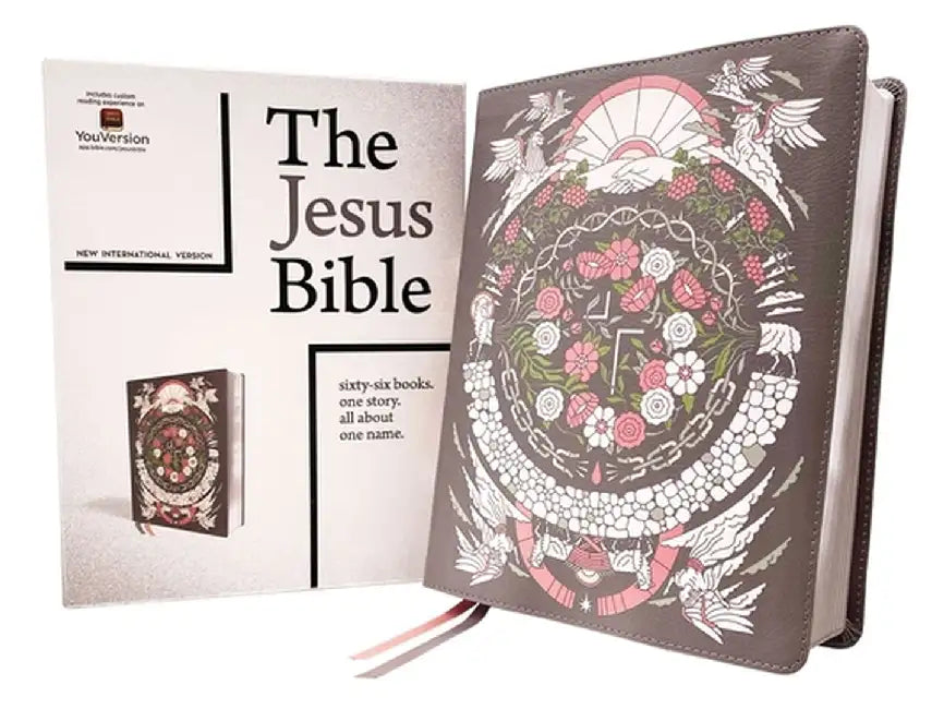 The Jesus Bible Artist Edition, Niv, Leathersoft, Gray Floral, Comfort Print by Passion