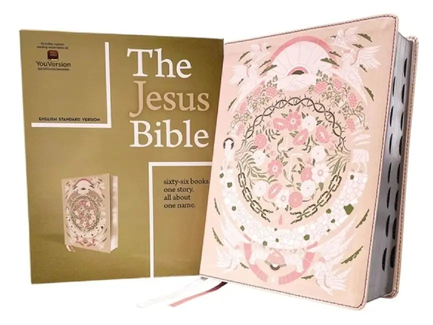 The Jesus Bible Artist Edition, Esv, Leathersoft, Peach Floral, Thumb Indexed by Passion