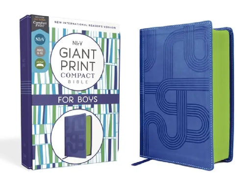 Nirv, Giant Print Compact Bible for Boys, Leathersoft, Blue, Comfort Print by Zondervan