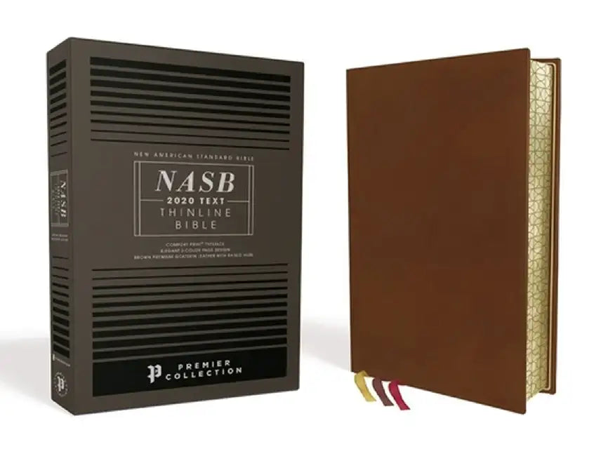 Nasb, Thinline Bible, Premium Goatskin Leather, Brown, Premier Collection, Black Letter, Gauffered Edges, 2020 Text, Comfort Print by Zondervan