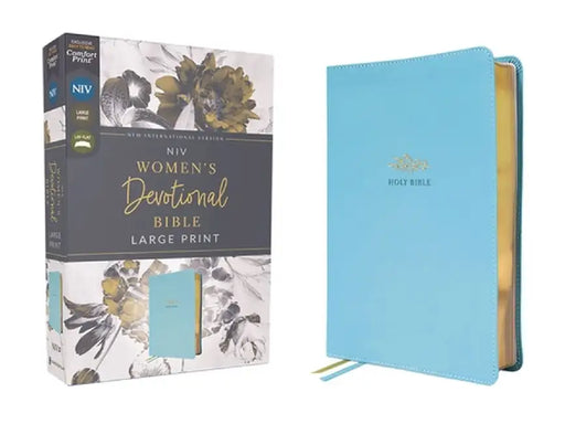 Niv, Women's Devotional Bible, Large Print, Leathersoft, Teal, Comfort Print by Zondervan
