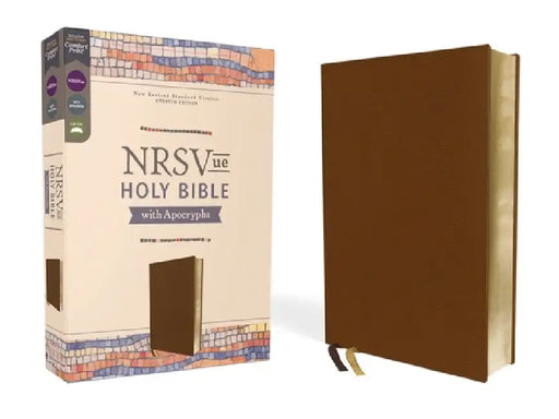 Nrsvue, Holy Bible with Apocrypha, Leathersoft, Brown, Comfort Print by Zondervan