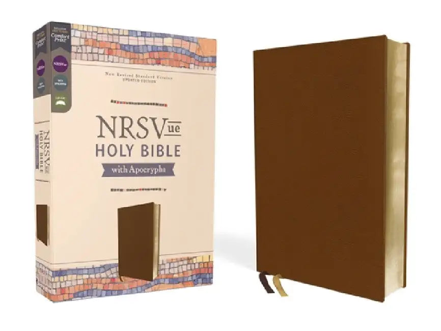 Nrsvue, Holy Bible with Apocrypha, Leathersoft, Brown, Comfort Print by Zondervan