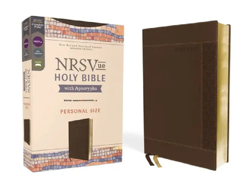 Nrsvue, Holy Bible with Apocrypha, Personal Size, Leathersoft, Brown, Comfort Print by Zondervan