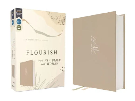 Flourish: The NIV Bible for Women, Cloth Over Board, Cream, Comfort Print by Livingstone Corporation