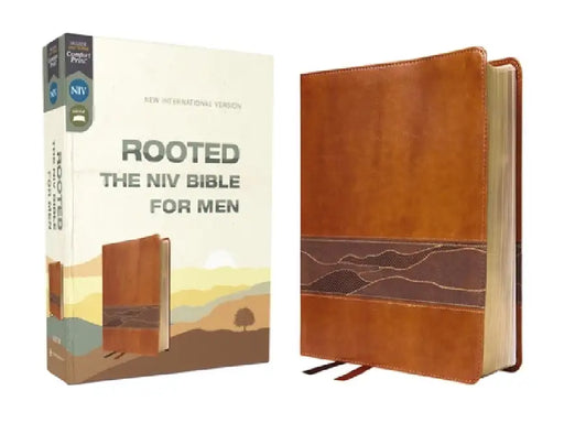 Rooted: The NIV Bible for Men, Leathersoft, Brown, Comfort Print by Livingstone Corporation
