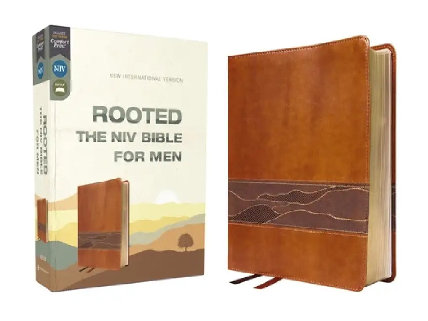 Rooted: The NIV Bible for Men, Leathersoft, Brown, Comfort Print by Livingstone Corporation