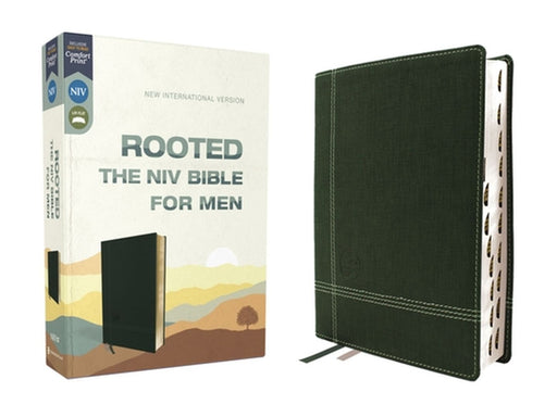 Rooted: The NIV Bible for Men, Leathersoft, Green, Thumb Indexed, Comfort Print by Livingstone Corporation