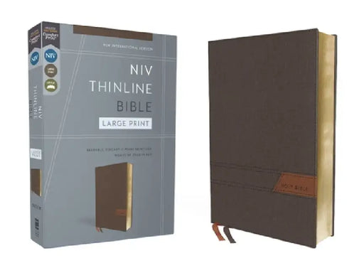 Niv, Thinline Bible, Large Print, Cloth Flexcover, Gray, Red Letter, Comfort Print