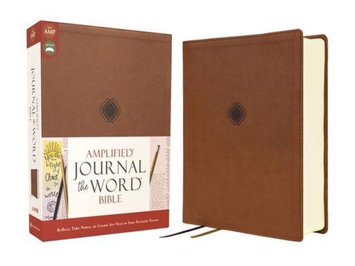 Amplified Journal the Word Bible, Leathersoft, Brown: Reflect, Take Notes, or Create Art Next to Your Favorite Verses by Zondervan