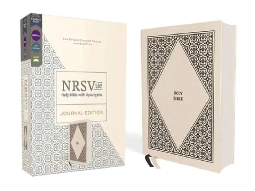 Nrsvue, Holy Bible with Apocrypha, Journal Edition, Cloth Over Board, Cream, Comfort Print