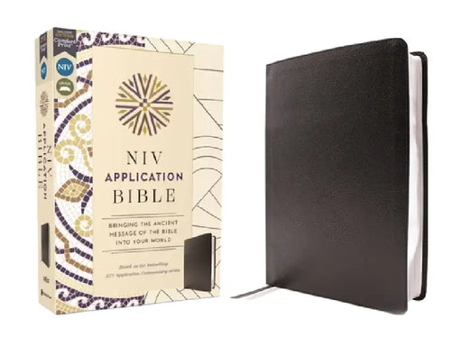 NIV Application Bible, European Bonded Leather, Black, Red Letter, Comfort Print: Bringing the Ancient Message of the Bible Into Your World by Zondervan