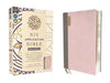 NIV Application Bible, Personal Size, Leathersoft, Pink/Gray, Red Letter, Comfort Print: Bringing the Ancient Message of the Bible Into Your World by Zondervan