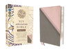 NIV Application Bible, Large Print, Leathersoft, Pink/Gray, Red Letter, Comfort Print: Bringing the Ancient Message of the Bible Into Your World by Zondervan