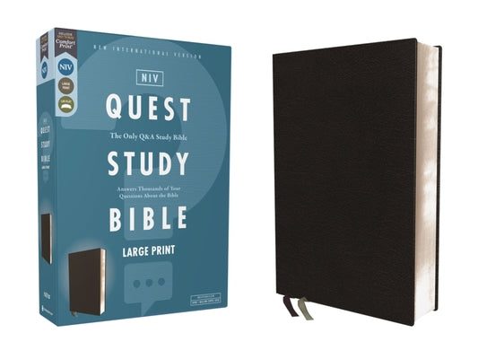 Niv, Quest Study Bible, Large Print, Bonded Leather, Black, Comfort Print: The Only Q and A Study Bible by Christianity Today Intl