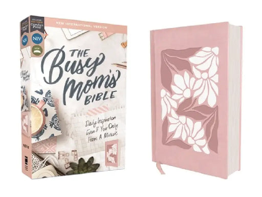 Niv, the Busy Mom's Bible, Leathersoft Over Board, Pink, Red Letter, Comfort Print: Daily Inspiration Even If You Only Have One Minute by Zondervan