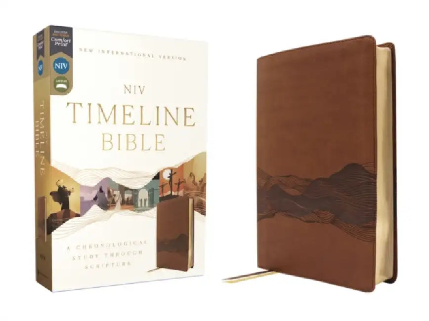 Niv, Timeline Bible, Leathersoft, Brown, Red Letter, Comfort Print: A Chronological Study Through Scripture by John R. Kohlenberger III