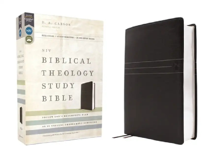Niv, Biblical Theology Study Bible (Trace the Themes of Scripture), Leathersoft, Black, Comfort Print: Follow God's Redemptive Plan as It Unfolds Thro by D. A. Carson
