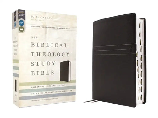 Niv, Biblical Theology Study Bible (Trace the Themes of Scripture), Leathersoft, Black, Thumb Indexed, Comfort Print: Follow God's Redemptive Plan as by D. A. Carson