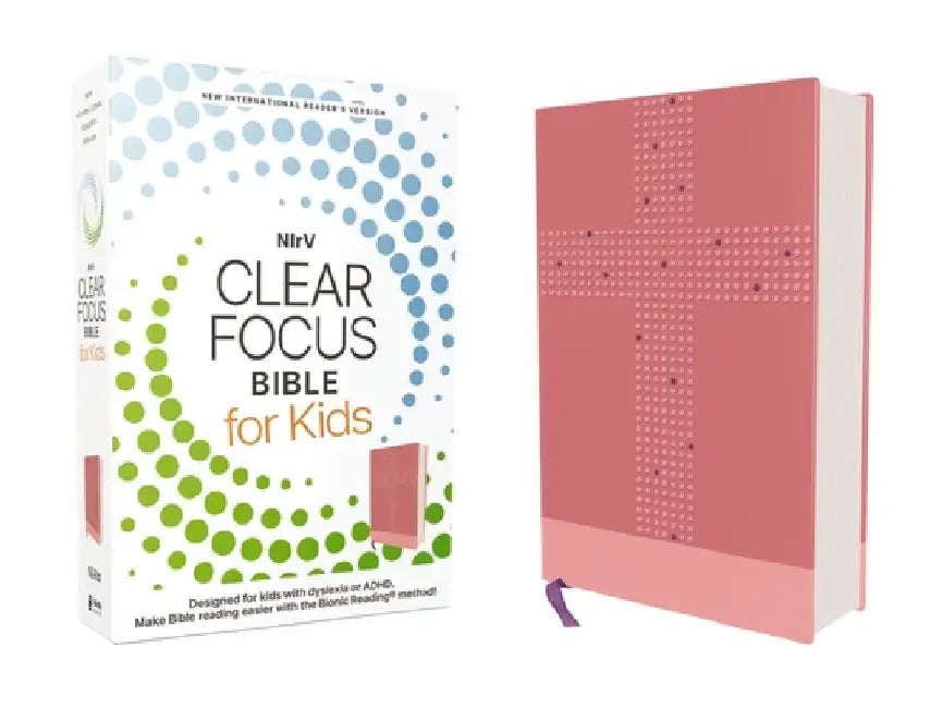 Nirv, Clear Focus Bible for Kids (Help Kids with ADHD or Dyslexia Read with Confidence), Leathersoft, Pink: Help Kids with ADHD or Dyslexia Read with by Zondervan