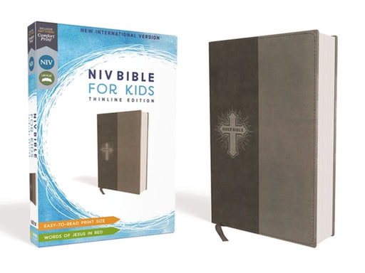 NIV Bible for Kids, Imitation Leather, Gray, Red Letter Edition, Comfort Print: Thinline Edition by Zondervan