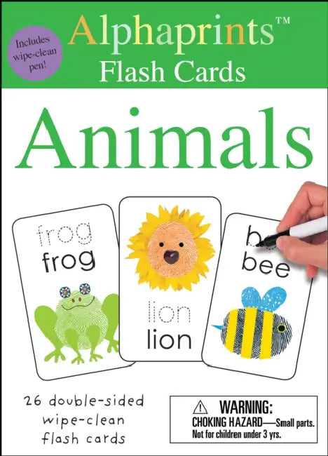 Alphaprints: Wipe Clean Flash Cards Animals by Roger Priddy