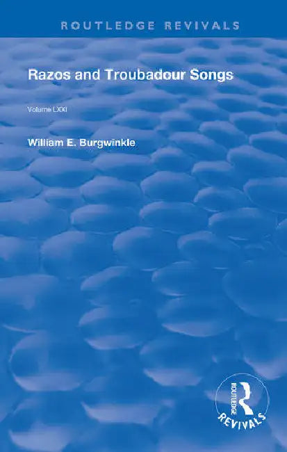 Razos and Troubadour Songs by Wilhelm James J.