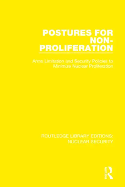 Postures for Non-Proliferation: Arms Limitation and Security Policies to Minimize Nuclear Proliferation by Stockholm International P