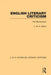 English Literary Criticism: The Renascence by J. W. H. Atkins